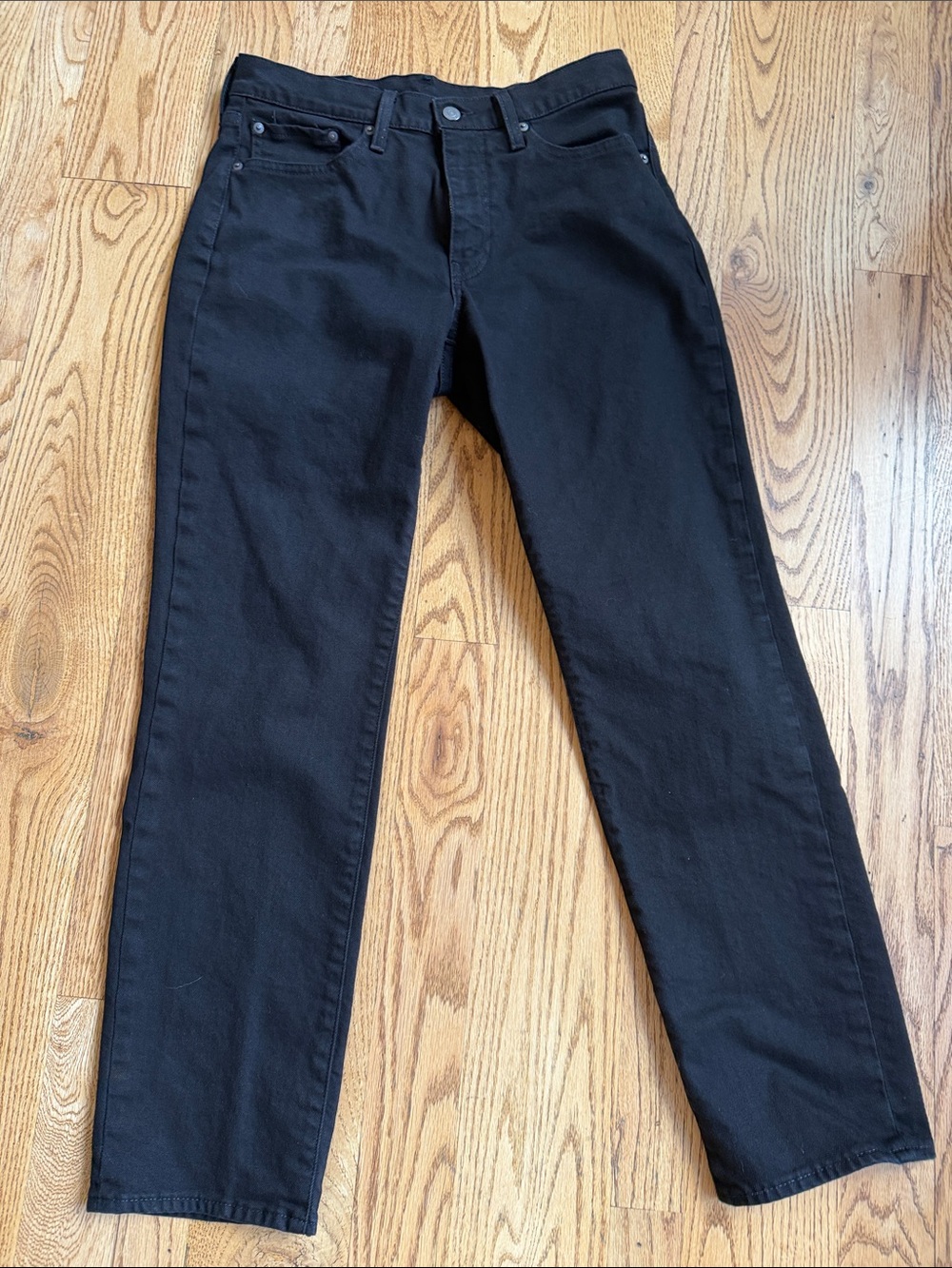 Levi's Men's Straight Black Jeans - Solid Black Denim 32 x 32